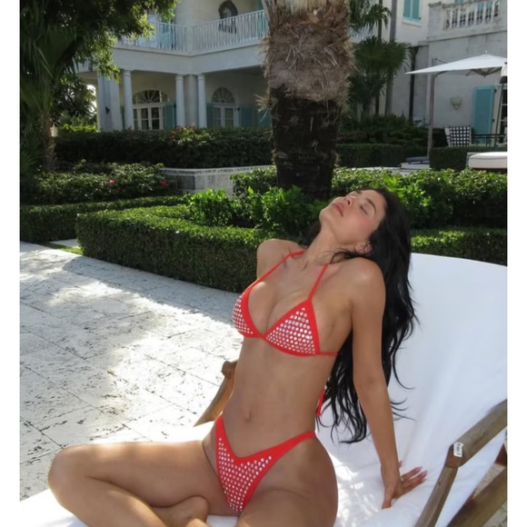 RARE Vintage 1995 CHANEL Red Crystal Bikini - Picture 2 of 11